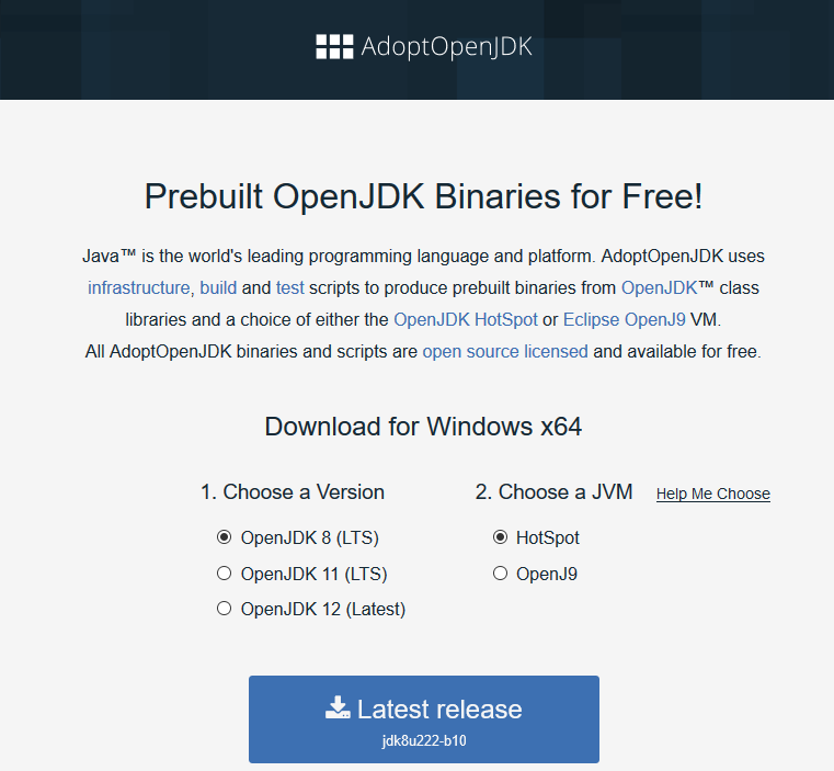 AdoptOpenJDK website